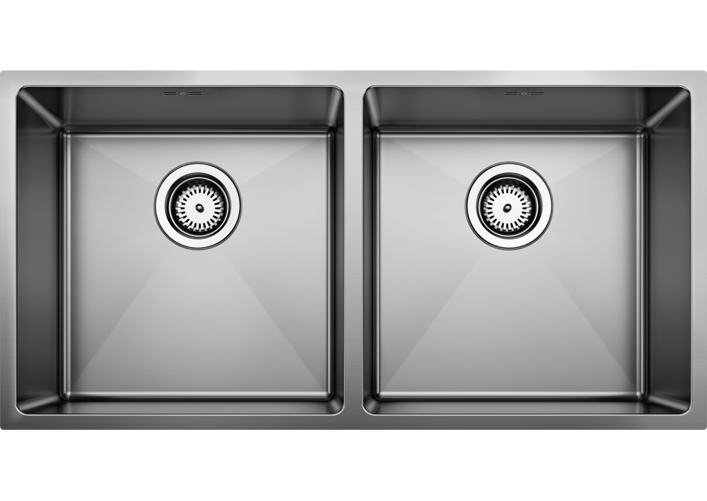 BLANCO QUATRUS R15 400/400-IU Premium Stainless Steel Double Bowl Kitchen Sink | Inset & Undermount Installation (237586)