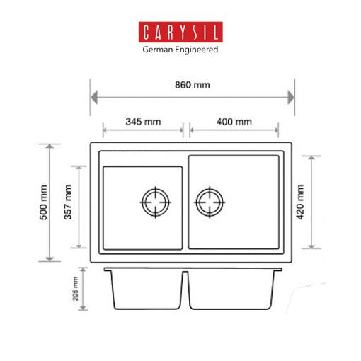 CARYSIL – Deluxe #860 Granite Kitchen Sinks