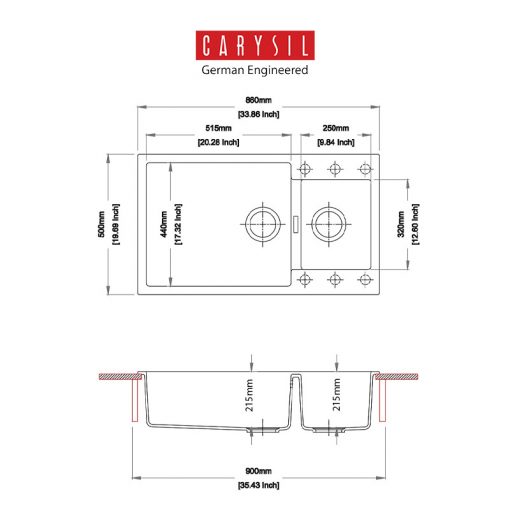 CARYSIL – Enigma #860 Granite Kitchen Sinks
