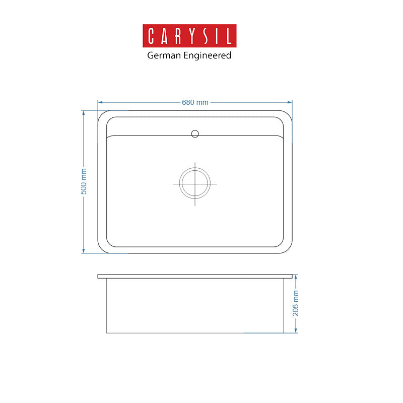 CARYSIL – Waltz #680 Single Bowl Kitchen Sink