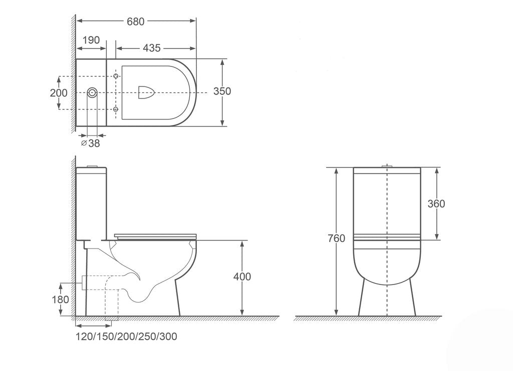 VASILE Closed-Coupled Water Closet (V-338)