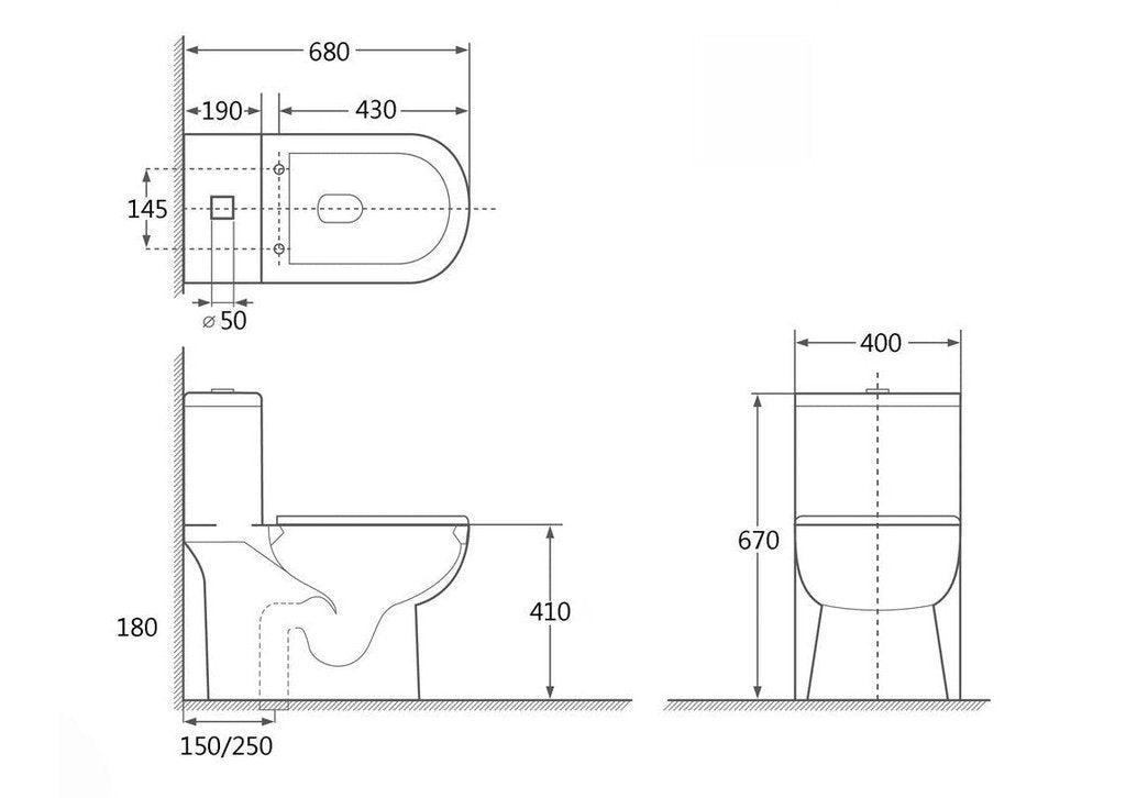 VASILE One-Piece Water Closet - PP Seat Cover (V-518)