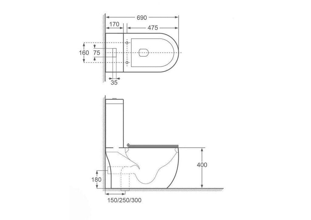 VASILE Toilet Bowl One-Piece Closet Tornado (V-598)