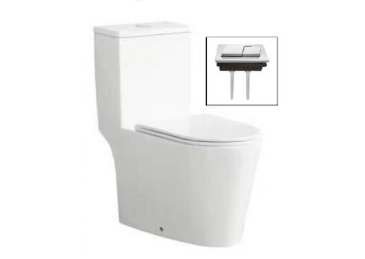 VASILE One-Piece Closet Dual Flush Toilet Bowl - Tornado (V-623)