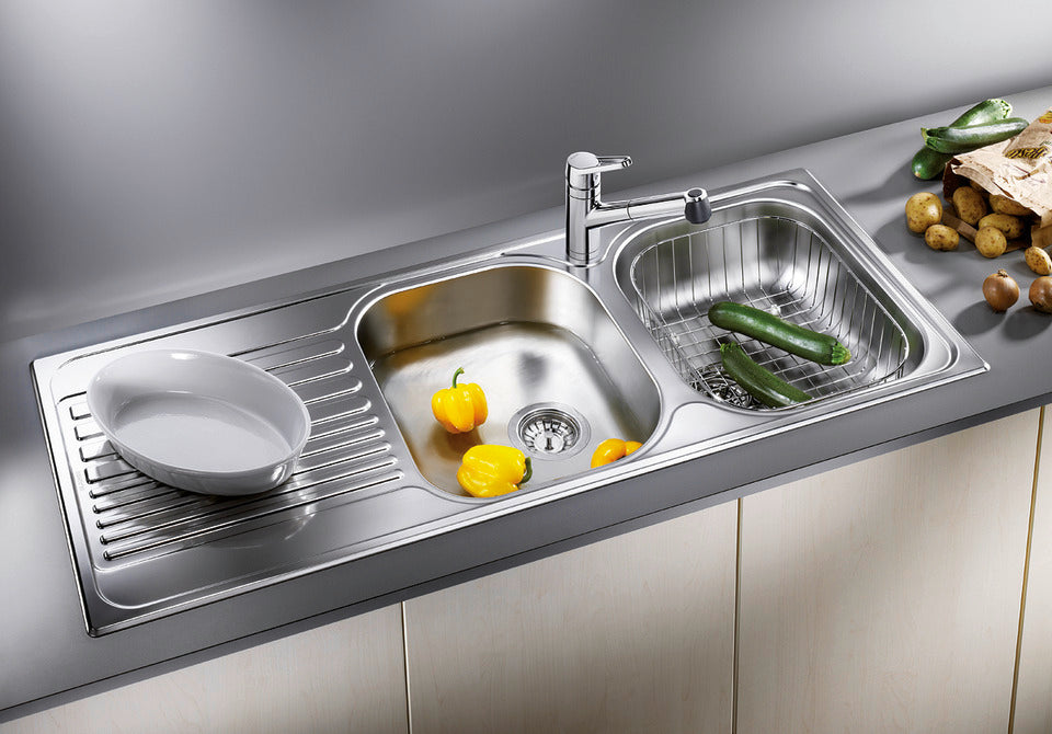 BLANCO TIPO 8 S Premium Stainless Steel Double Bowl Kitchen Sink with Drainer (511925)