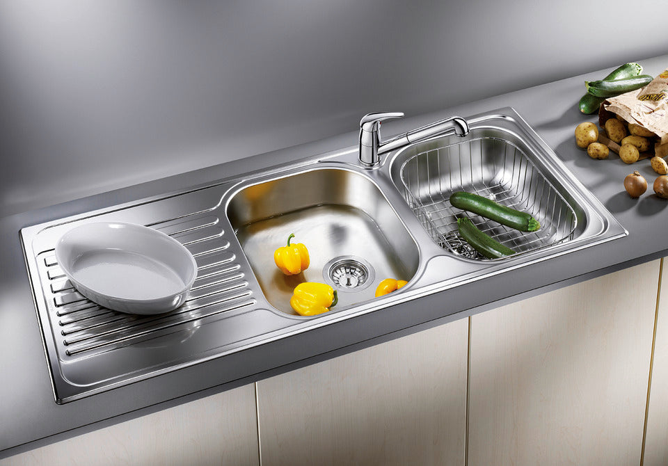 BLANCO TIPO 8 S Premium Stainless Steel Double Bowl Kitchen Sink with Drainer (511925)