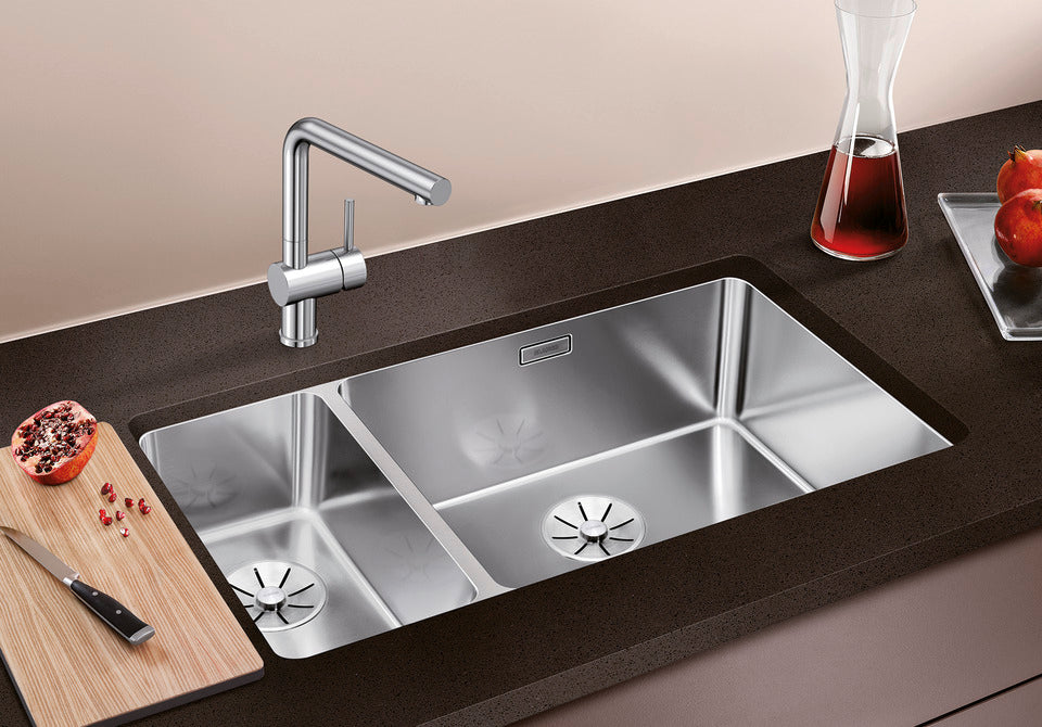 BLANCO ANDANO 500/180-U Premium Undermount Stainless Steel Double Bowl Kitchen Sink (Bowl Right) (522989)