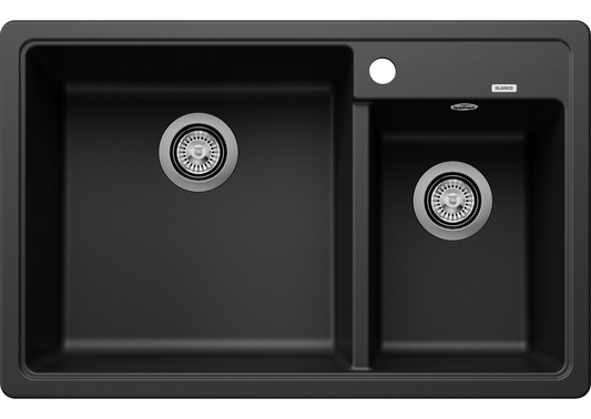 BLANCO LEGRA 8 Premium Double Bowl Kitchen Sink | Bowl Left Configuration - Black (526223)
