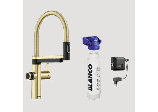 BLANCO drink.filter EVOL-S Pro Satin Gold Kitchen Tap (527430)