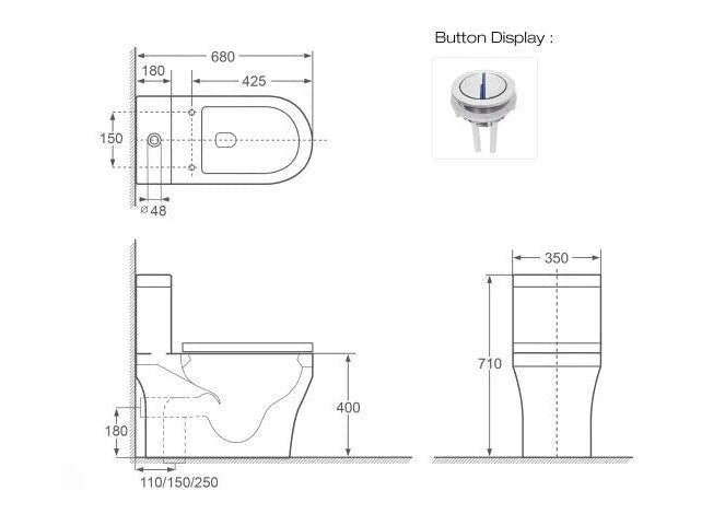 VASILE 1-Piece Toilet Bowl (V-519)