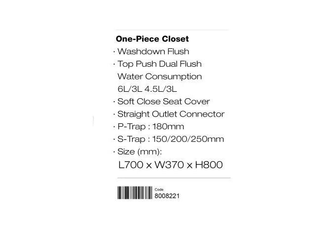VASILE Toilet Bowl Rimless (V-596 )