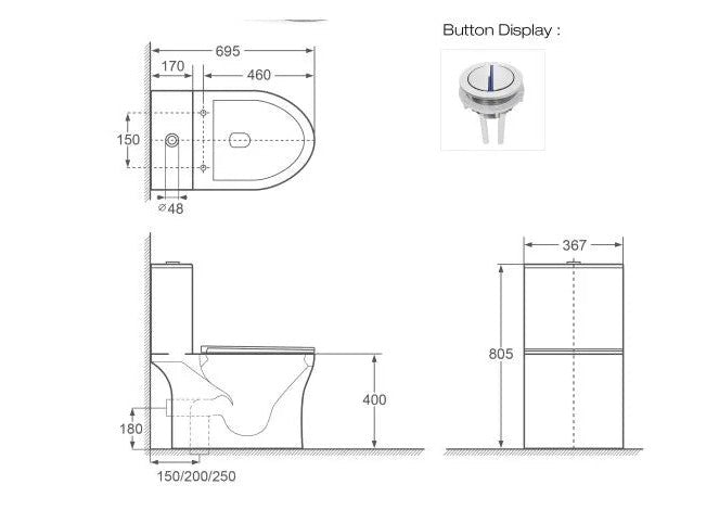 VASILE 1-Piece Toilet Bowl (V-597)
