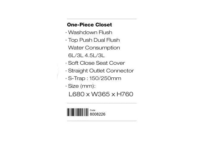 VASILE Toilet Bowl Rimless (V-599)