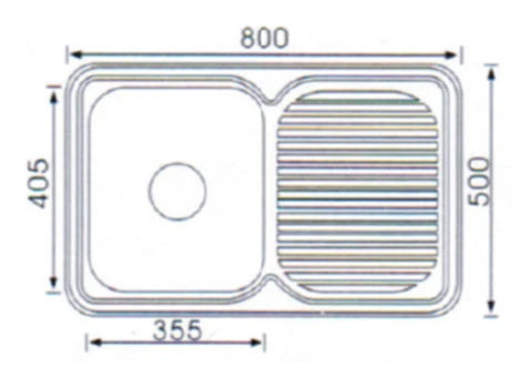 Monic i-800 Stainless Steel Inset Mount Single Bowl Kitchen Sink with Drainer