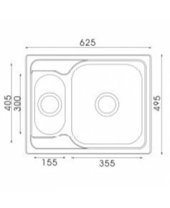 Monic i-625 Stainless Steel Inset Mount Double Bowl Kitchen Sink