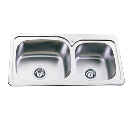 Monic i-730 Stainless Steel Inset Mount Double Bowl Kitchen Sink