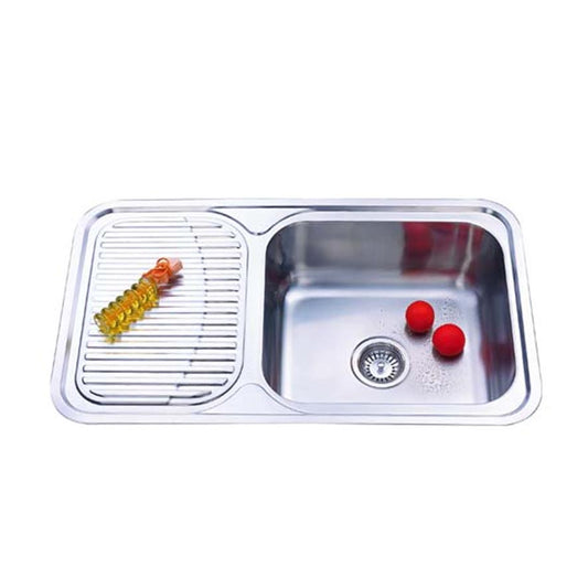 Monic i-860 Stainless Steel Inset Mount Single Bowl with Drainer Kitchen Sink